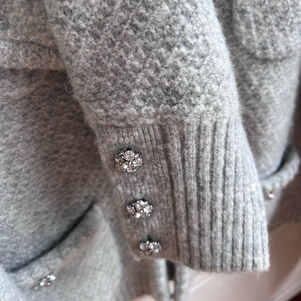 J.Crew Odette Wool Blend Sweater Lady Jacket With Jewel Buttons - Picture 5 of 13